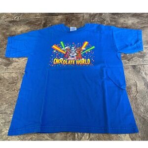 Vintage‎ early 2000s Hershey's Chocolate World T-Shirt Youth L Souvenir Tee Y2K